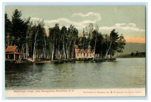 1912 Spauldings Lodge, Lake Montgomery, Whitefield New Hampshire NH Postcard 