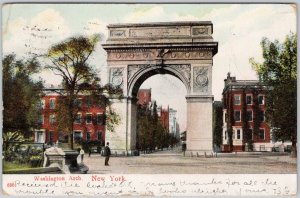 Vintage Washington Arch New York Lithograph Postcard 1907 H76