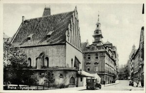 czech, PRAHA PRAGUE, Synagogue (1930s) Judaica Postcard (2)