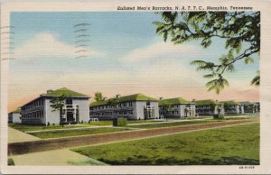 Memphis TN Enlisted Men's Barracks NATTC c1945 Linen Postcard E81 *as is