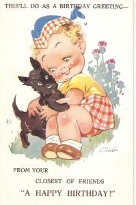 Little girl with her pup, by Agnes Richardson\ Lovely Englis