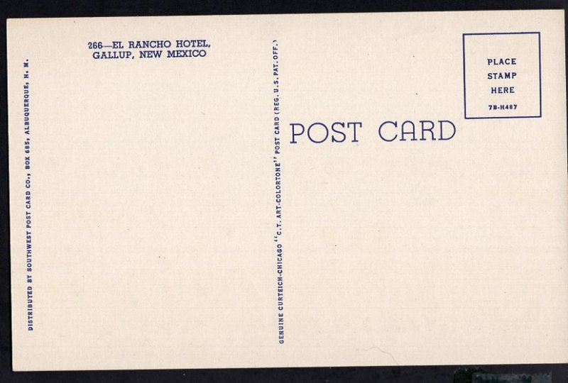 New Mexico GALLUP El Rancho Hotel LINEN