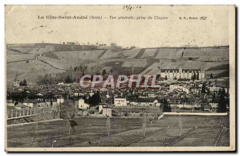 Old Postcard La Cote Saint Andre General View from the hutch
