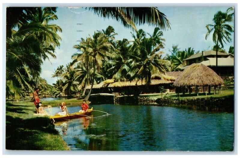 1960 The Coco Palms Hotel Island Of Kauai Hawaii HI, Boating Vintage Postcard