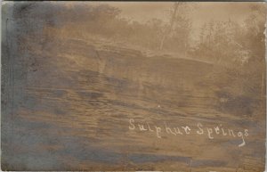 RPPC Sulphur Springs Arkansas Man Cave Cliff Side 1908 Thurman Iowa Postcard V12