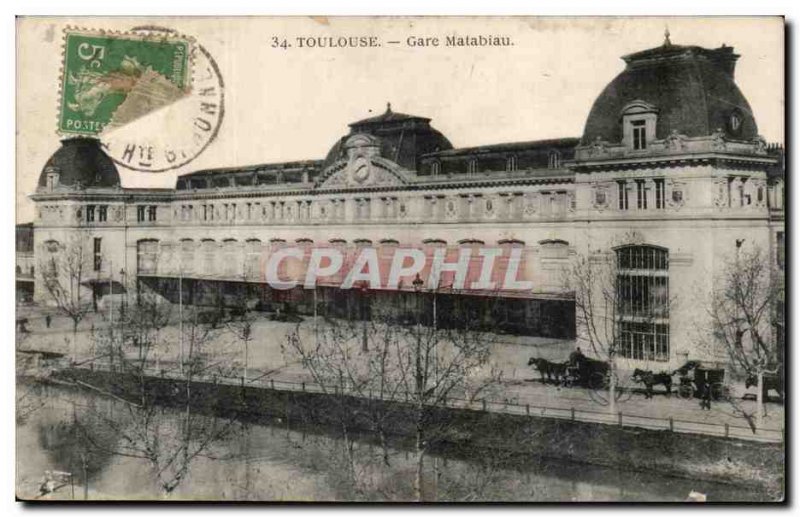 Old Postcard Toulouse Gare Matabiau