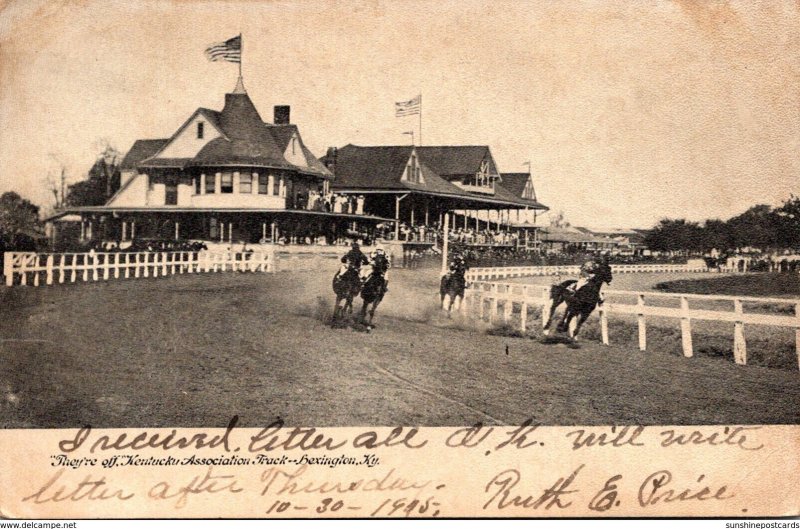 Kentucky Lexington Horse Racing They're Off Kentucky Association Track 1905