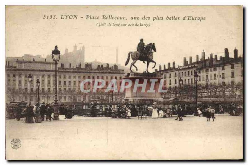 Postcard Old Lyon Place Bellecour more beautiful in Europe