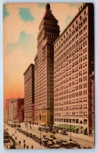 1940 Chicago Illinois Postcard Boulevard Looking South Art Institute Building