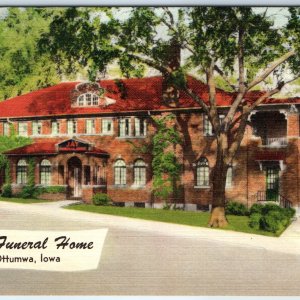 c1950s Ottumwa, IA Jay Funeral Home Roadside Linen Photo Postcard Community A231