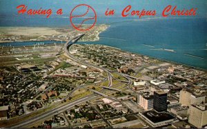 Texas Corpus Christi Aerial View 1965