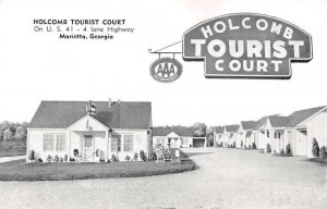 Marrietta Georgia Holcomb Tourist Court Vintage Postcard AA36962