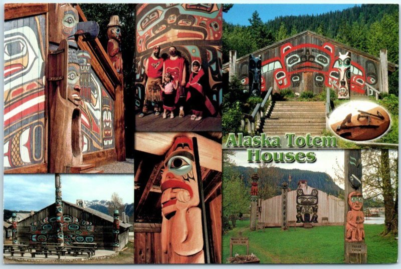 Postcard - Alaska Totem Houses, Alaska