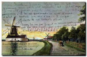 Postcard Old Windmill Zaandam