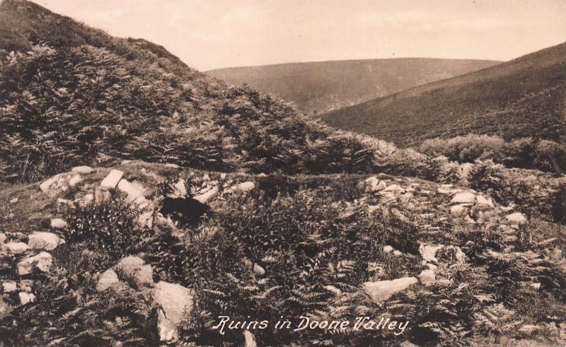 Ruins in Doone Valley, Exmoor, England, Early Postcard, Unused