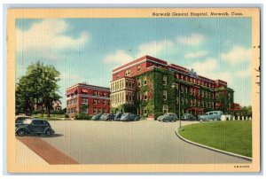 1943 Exterior Norwalk General Hospital Building Norwalk Connecticut CT Postcard 