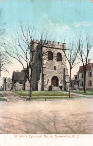1910 St. John's Episcopal Church Somerville NJ Polychrome Postcard