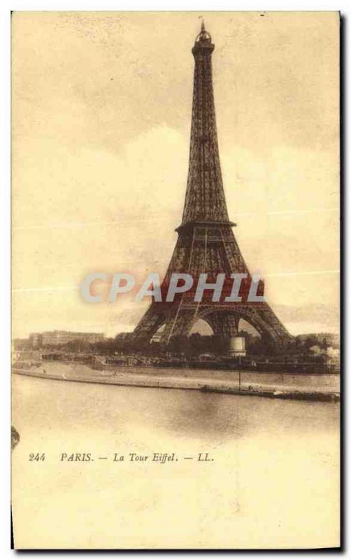 Old Postcard Paris Eiffel Tower