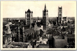 Panorama Buildings Castles Brussels Belgium Postcard