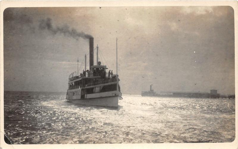 F37/ Interesting Real Photo RPPC Postcard c1910 Favorite Hudson River? Ship