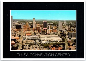 VINTAGE POSTCARD CONTINENTAL SIZE AERIAL VIEW OF TULSA OKLAHOMA CONVENTION CTR