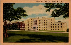 Postcard TX Wichita Falls Wichita General Hospital LINEN 1940s S52