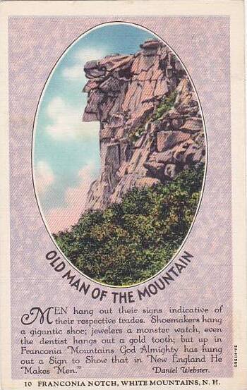 New Hampshire White Mountains Franconia Notch The Old Man Of The Mountain 1935