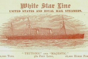 1893 World's Fair Folder White Star Line RMS Teutonic & Majestic 7J