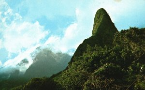 Vintage Postcard The Needle In Lao Historic Valley Maui Green Clad Peaks Maui HI