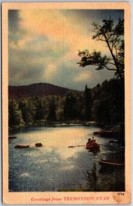 1945 Greetings From Tremonton Utah Posted Boating Pines Mountain Posted Postcard