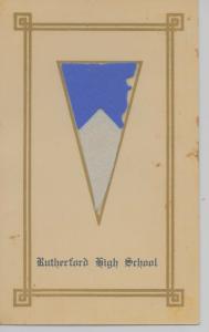 Rutherford New Jersey high school attached felt pennant antique pc (Z9353) 