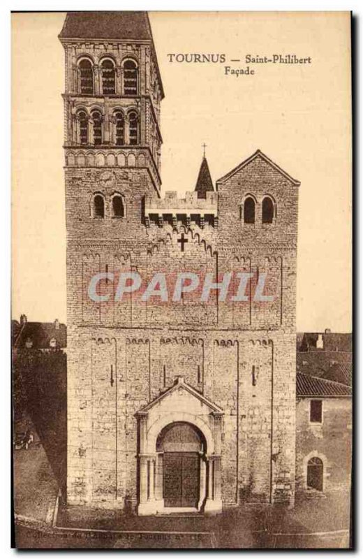 Old Postcard Tournus Saint Philibert Facade