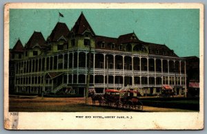 Postcard Asbury Park NJ c1912 West End Hotel Destroyed by Fire CDS Duplex Cancel