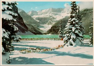 Autumn Snowfall at Lake Louise AB Alberta Unused Postcard C7 