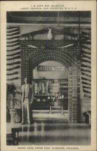 Claremore OK Gun Collection Mason Hotel Coffee Shop Postcard