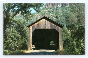 Honey Run Covered Bridge Chico California CA UNP Chrome Postcard P5