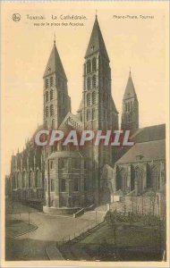 Old Postcard Tournai Cathedrale View Place des Acacias