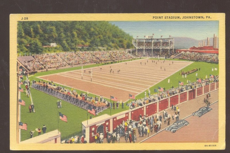 JOHNSTOWN PENNSYLVANIA PA POINT FOOTBALL STADIUM LINEN VINTAGE POSTCARD