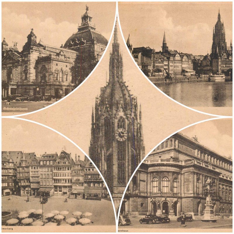 Lot of 5 vintage postcards all Frankfurt am Main, Germany