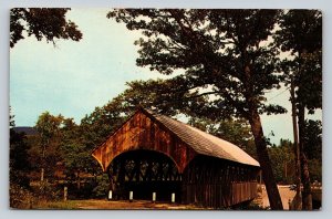 Sunday River Covered Bridge NEWRY Maine VINTAGE Postcard A169