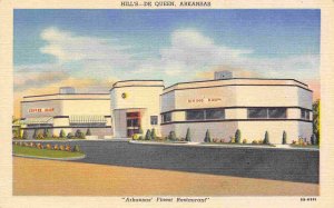 Hill's Restaurant De Queen Arkansas linen postcard