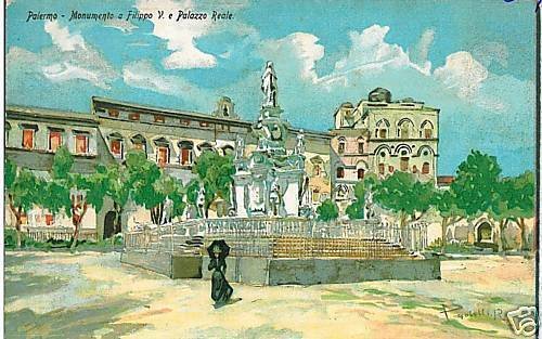 PA084 vintage postcard: PALERMO City - ILLUSTRATED-