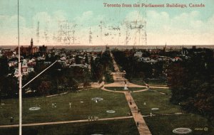 Vintage Postcard 1912 Toronto From Parliament Buildings Canada Valentine & Sons