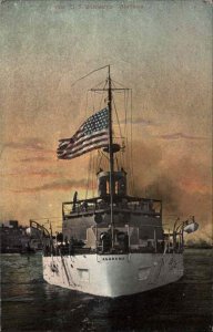 U.S. Battleship Alabama Flying American Flag c1910 Vintage Postcard