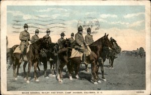Columbia SC South Carolina Camp Jackson Major General Bailey Vintage Postcard