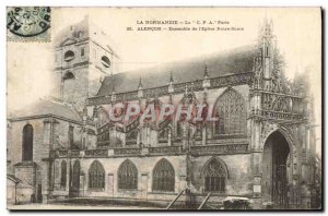 Postcard Old Normandy Alencon set of & # 39eglise Notre Dame