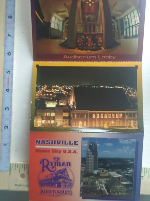 Postcard Folder Ryman Auditorium, Nashville, Tennessee