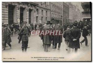 Old Postcard The May 1st demonstration in Paris Before the TOP Labor Exchange