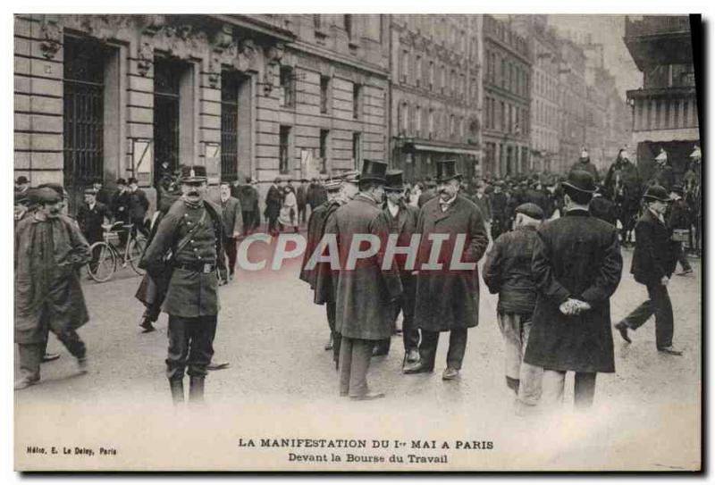 Old Postcard The May 1st demonstration in Paris Before the TOP Labor Exchange