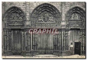 Old Postcard Cathedral of Chartres Royal Portal